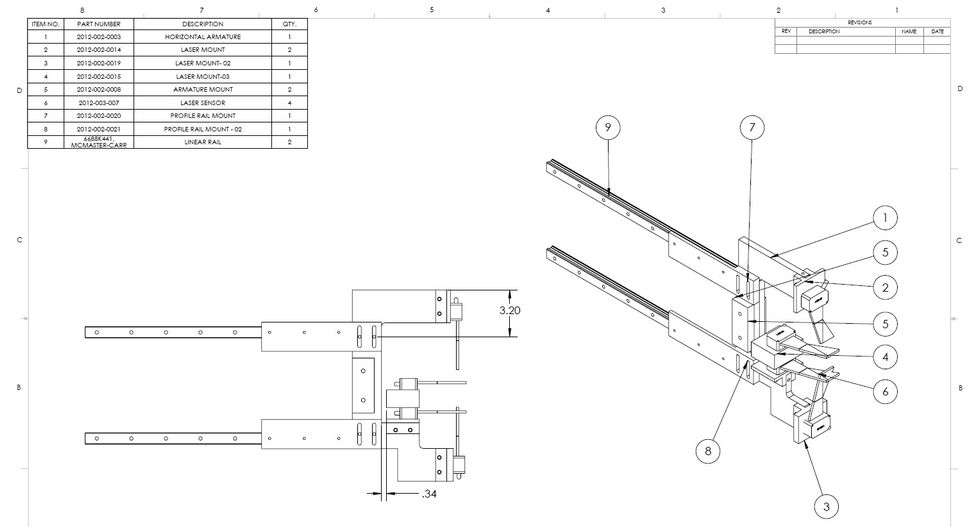 Train Wheel Measurement Device - 2D drawing
