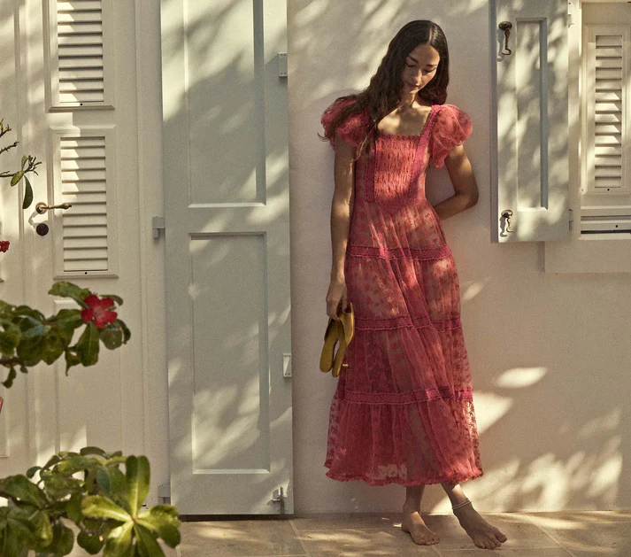 doen sheer pink tulle dress