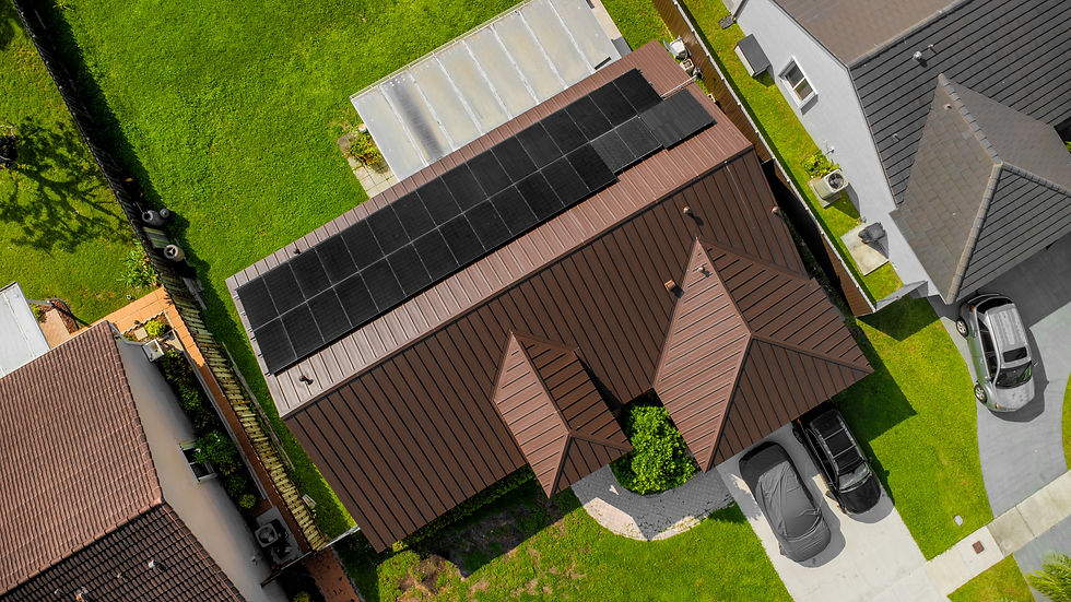 new metal roof and solar installation in miami by greener roofing and solar