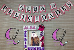 Guirnalda y marco de fotos.