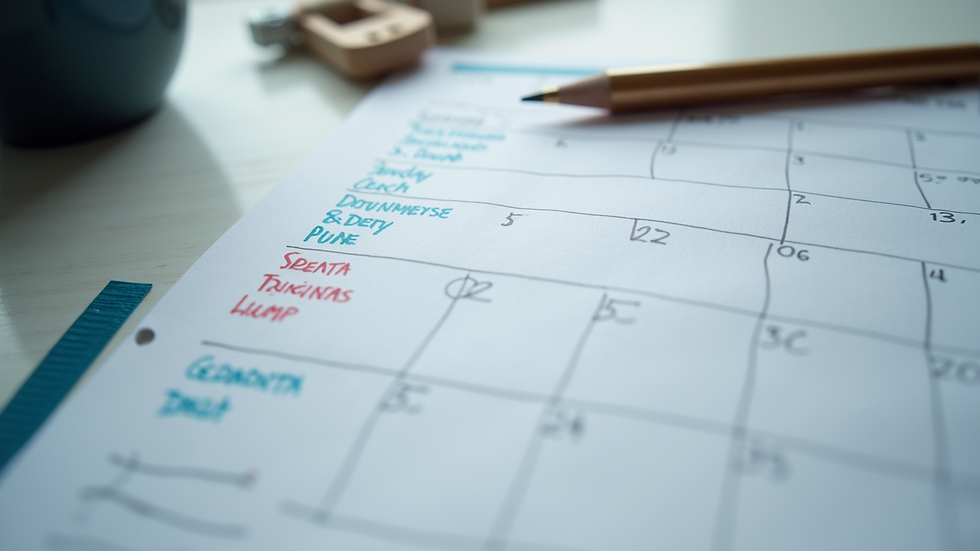 Close-up view of a calendar with scheduled appointments and notes