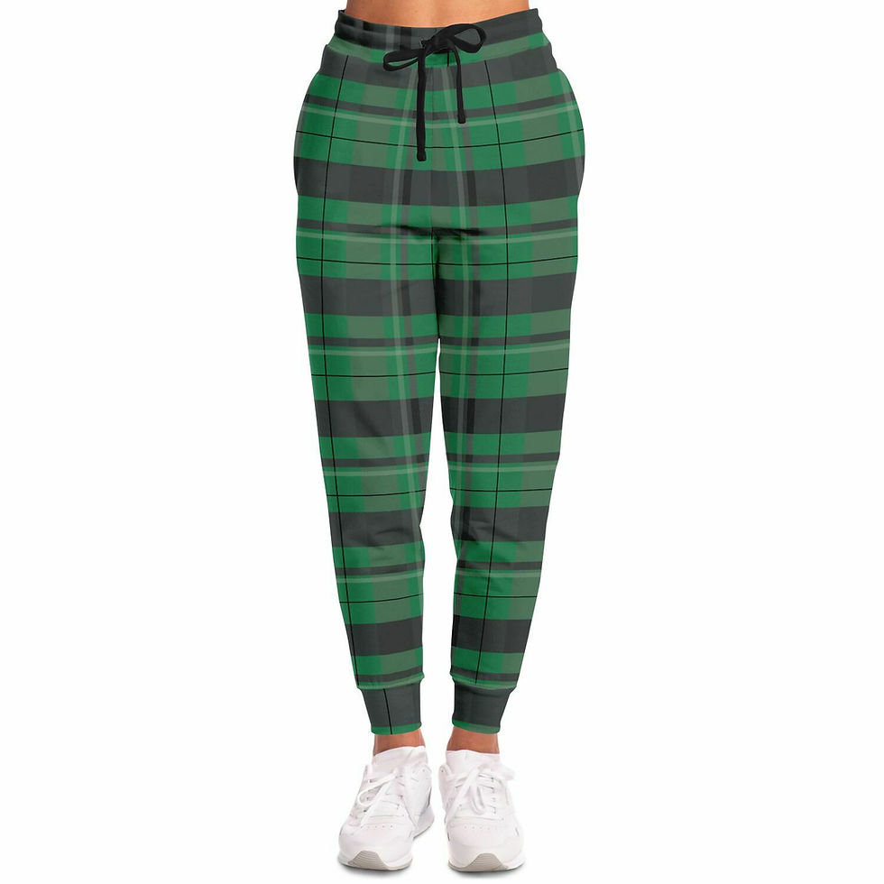 Thumbnail: PLAID Bergan Joggers with pockets - knight helm logo on back
