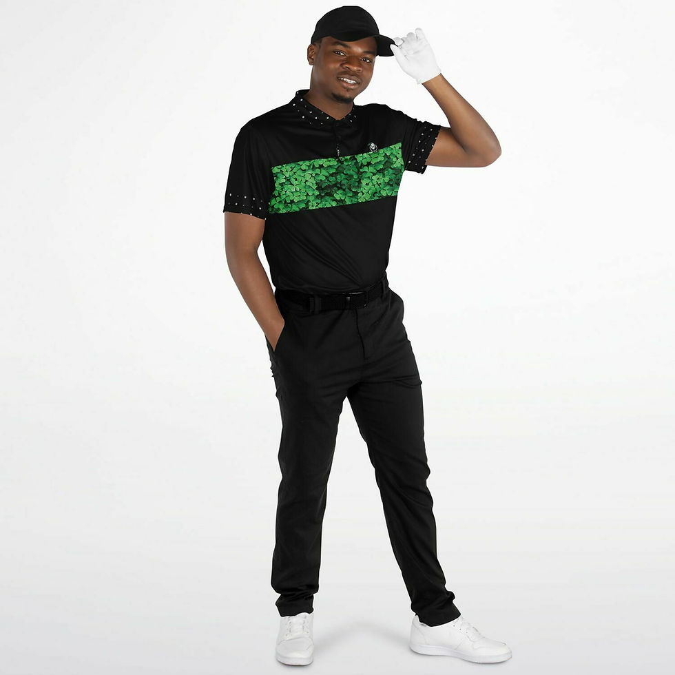 Thumbnail: Bergan Polo - Clover Stripe - with accents on collar & sleeves