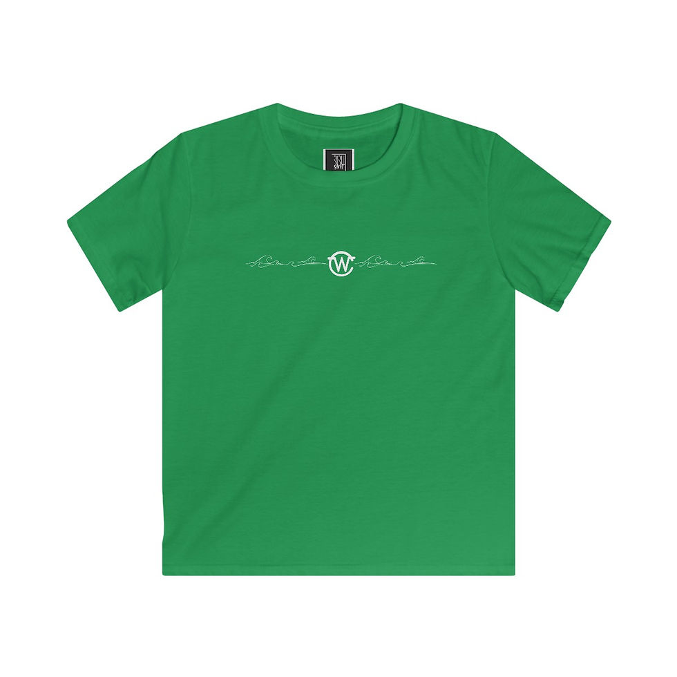 Thumbnail: WC Wave logo (only front) • Kids Softstyle Tee (XS-XL) also T4-T9