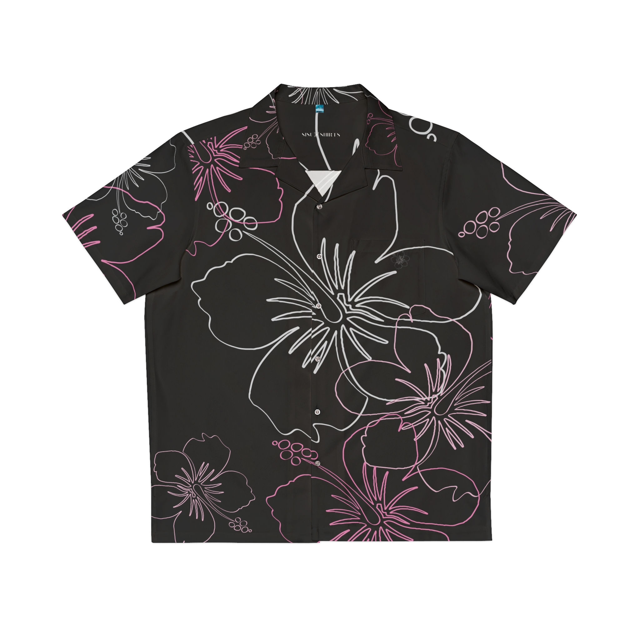 Aloha PINK (black shirt) - Hawaiian Shirt