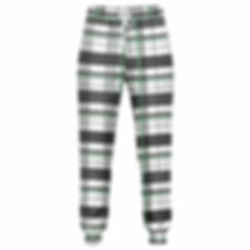 PLAID-BW Bergan Joggers with pockets - knight helm logo on back