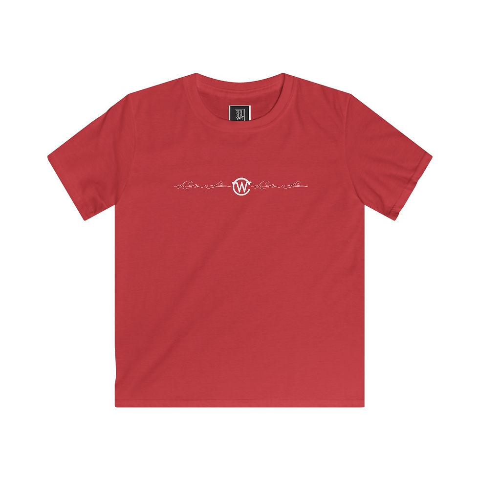 Thumbnail: WC Wave logo (only front) • Kids Softstyle Tee (XS-XL) also T4-T9