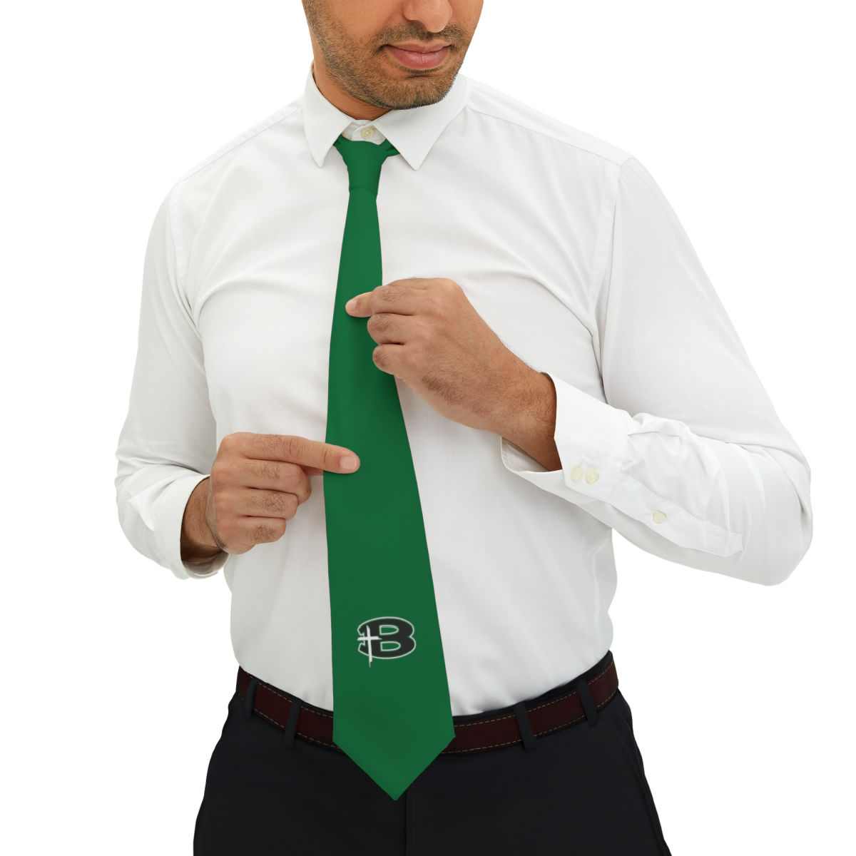 Green Bergan logo - Necktie