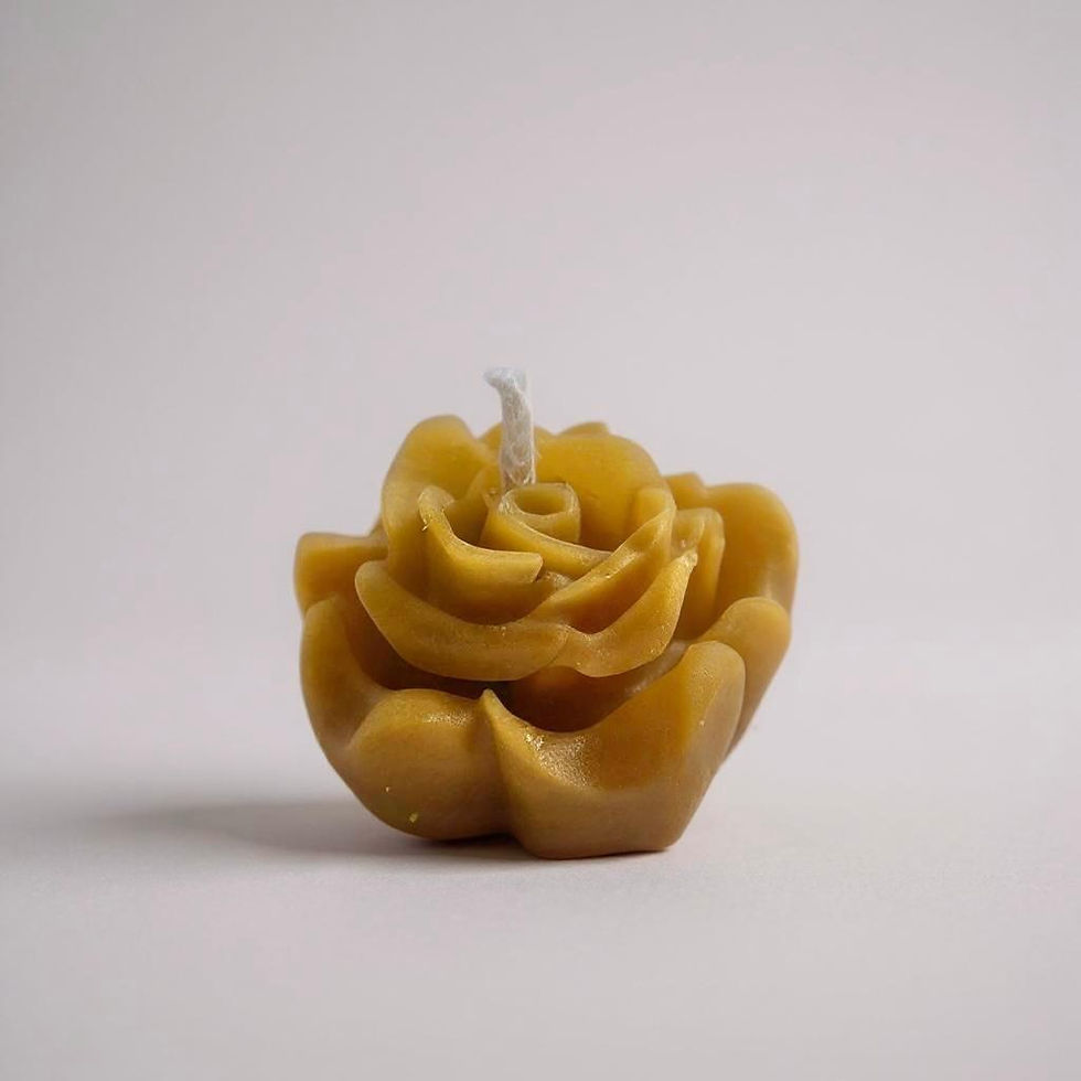 Thumbnail: 100% pure beeswax candle - mini rose, hand crafted locally in Buckinghamshire