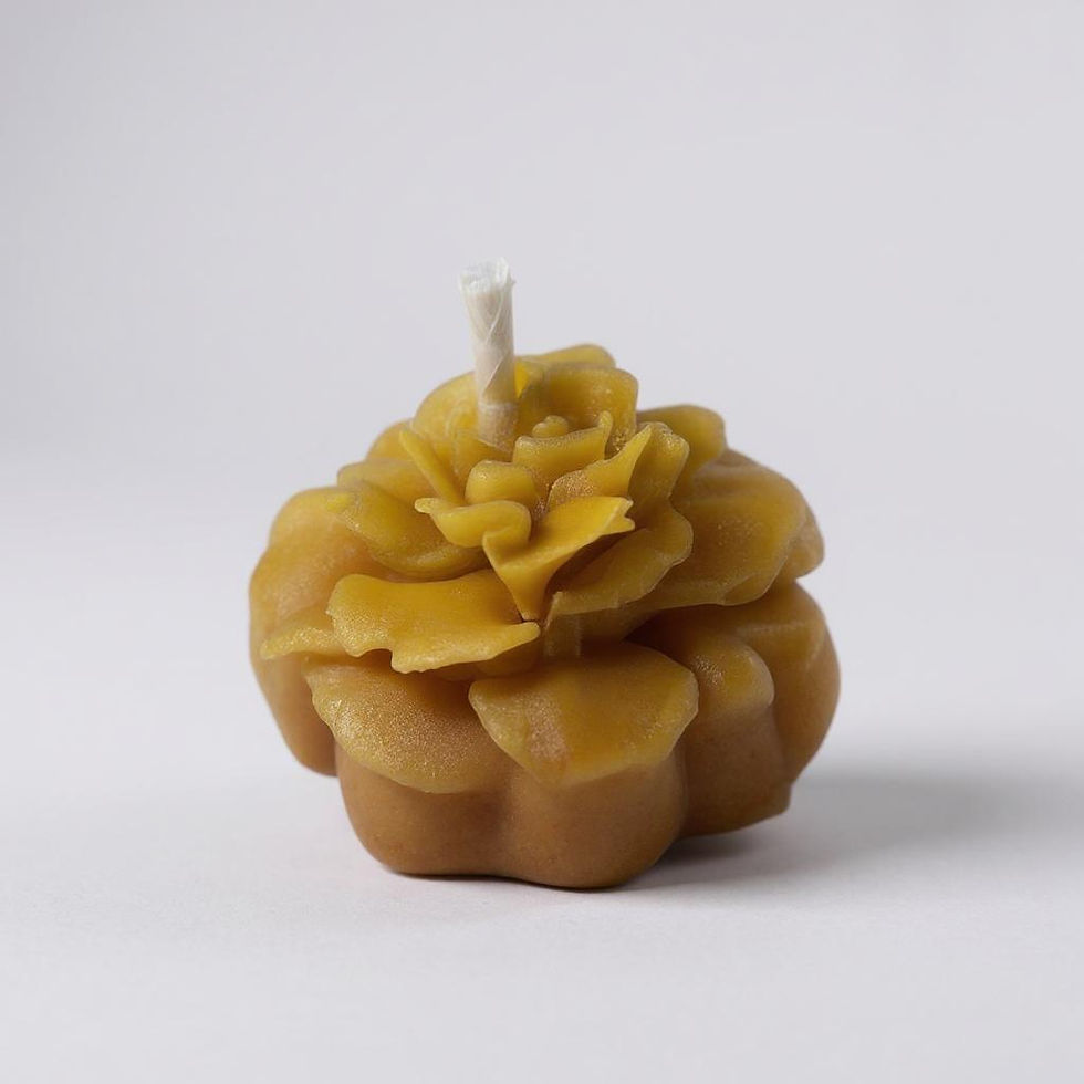 Thumbnail: 100% pure beeswax candle - mini rose, hand crafted locally in Buckinghamshire