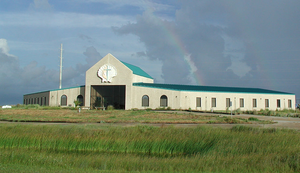Eye-level view of a Methodist church building with a welcoming entrance