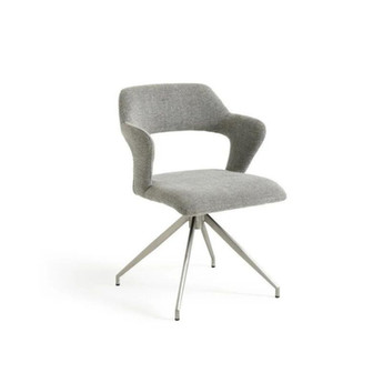 Chaise grise moderne, piétement métal