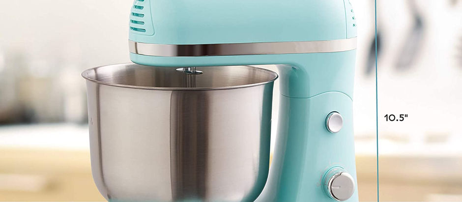 Compact Stand Mixer, 3.5 Quart with Beaters & Dough Hooks Included - Blue