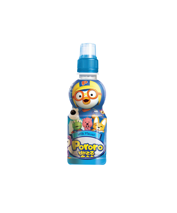Pororo drink bottle with cartoon characters and blue liquid inside. Nextrade Philippines
