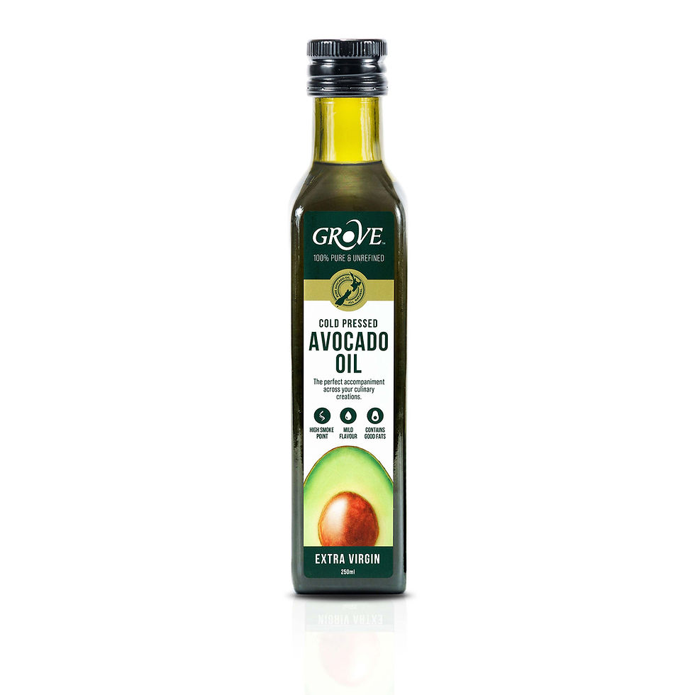 Grove Avocado Oil bottle with text: Extra Virgin Avocado Oil. Nextrade Philippines