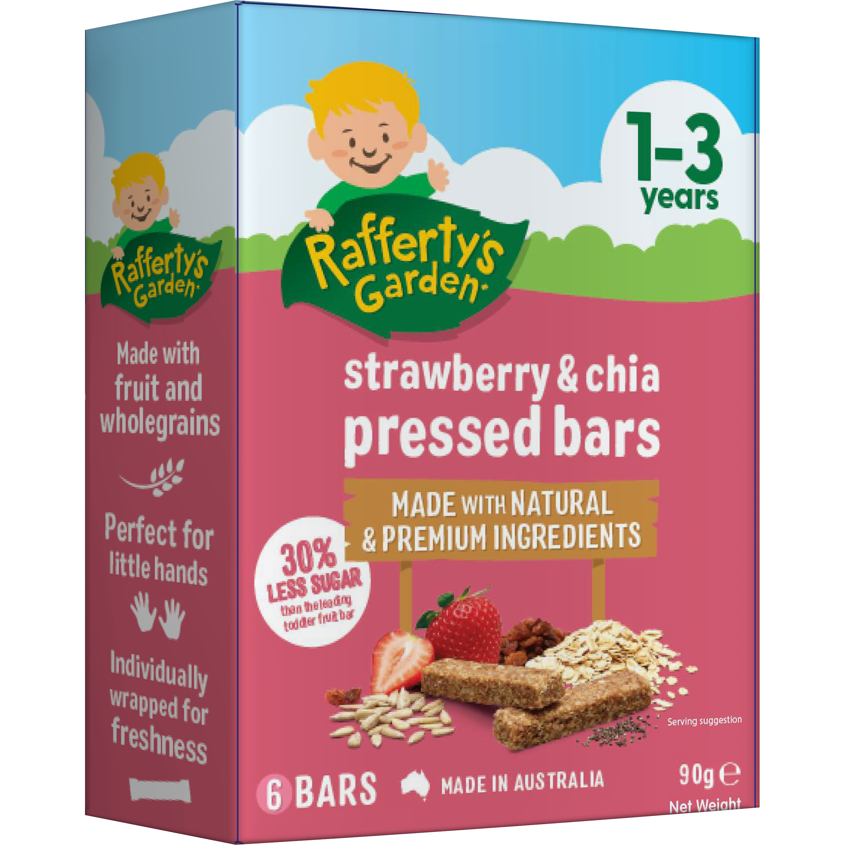 Strawberry & Chia Pressed Bars (1-3 Years) 90G - 6 Pcs