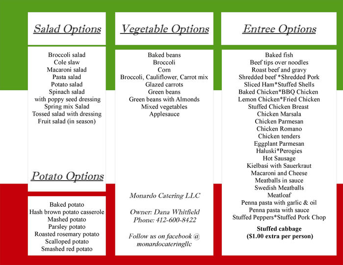 Menu Pricing