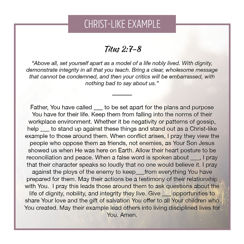 Christ-Like Example (Work)