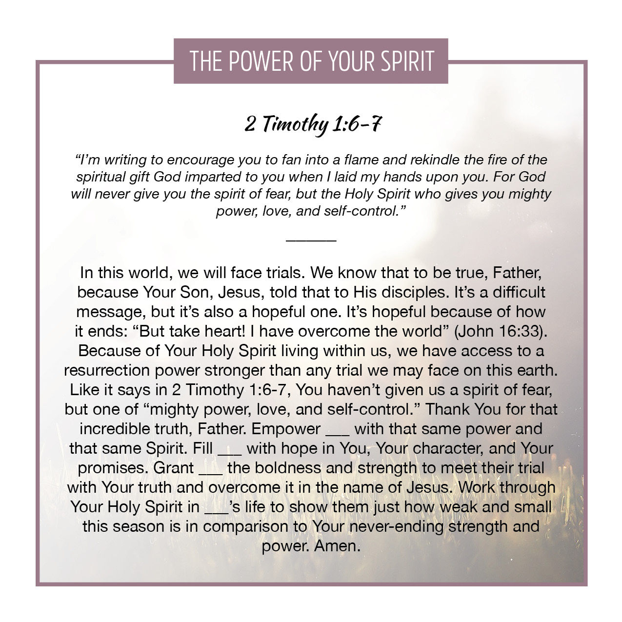 The Power of Your Spirit