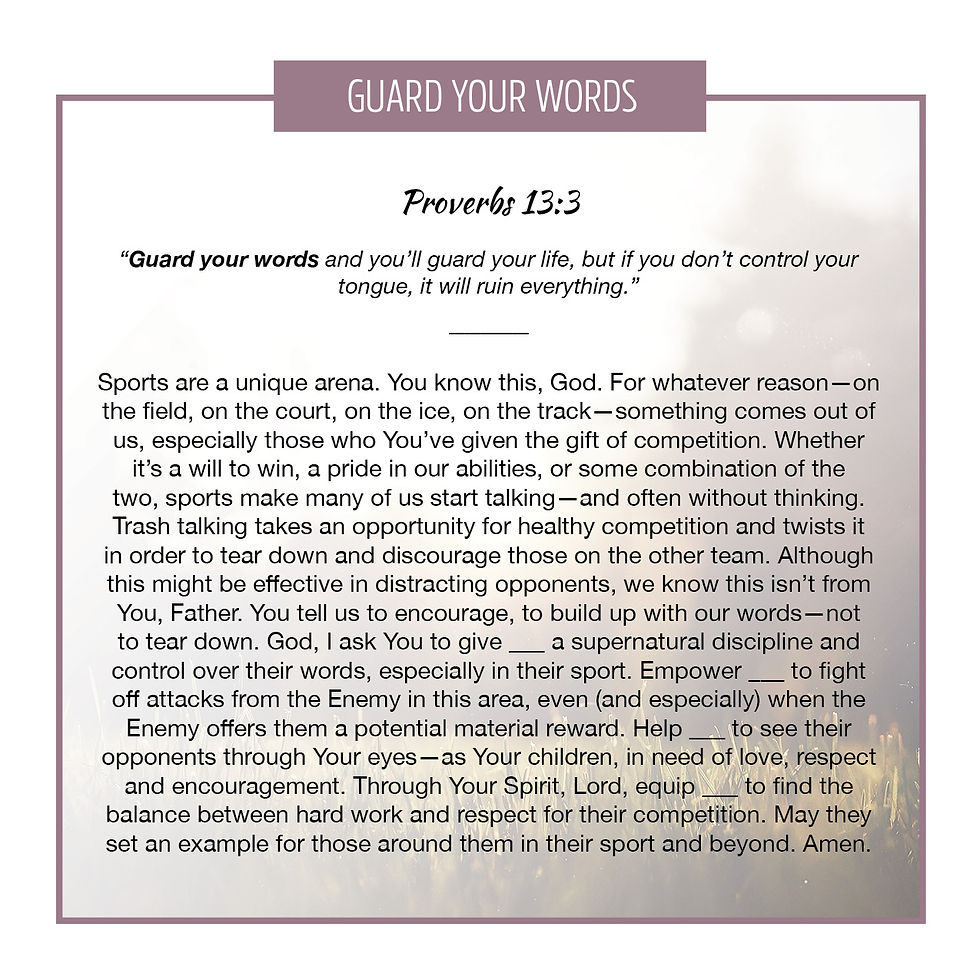 Guard Your Words (Athletes)