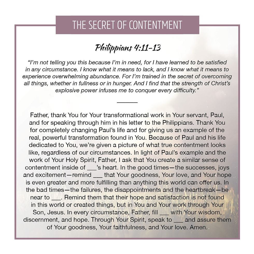 The Secret of Contentment