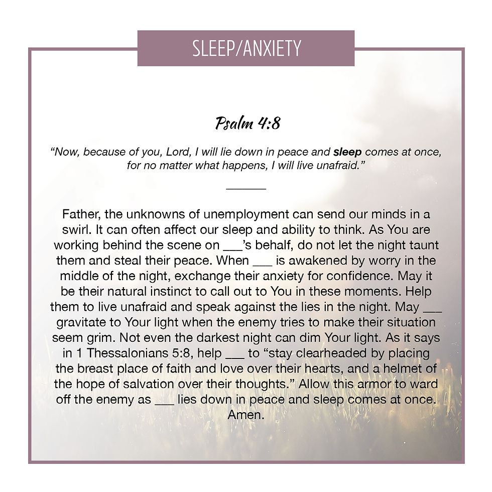 Sleep/Anxiety (Unemployment)