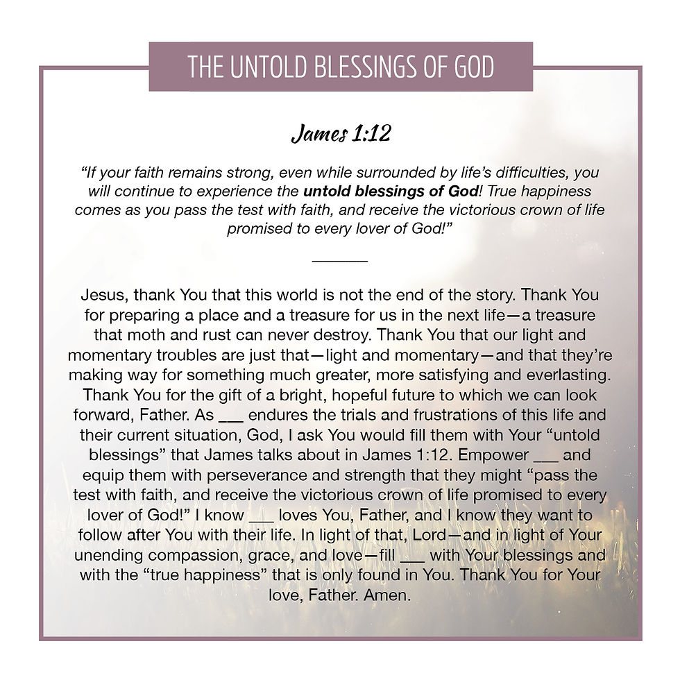 The Untold Blessings of God (Endurance)