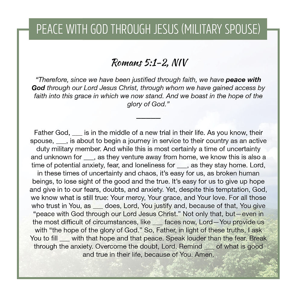 Thumbnail: Peace With God Through Jesus (Military Spouse)
