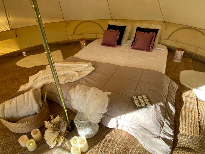 Romantic Glamping Tent inside