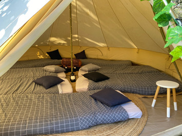 Inside bell tent kids party
