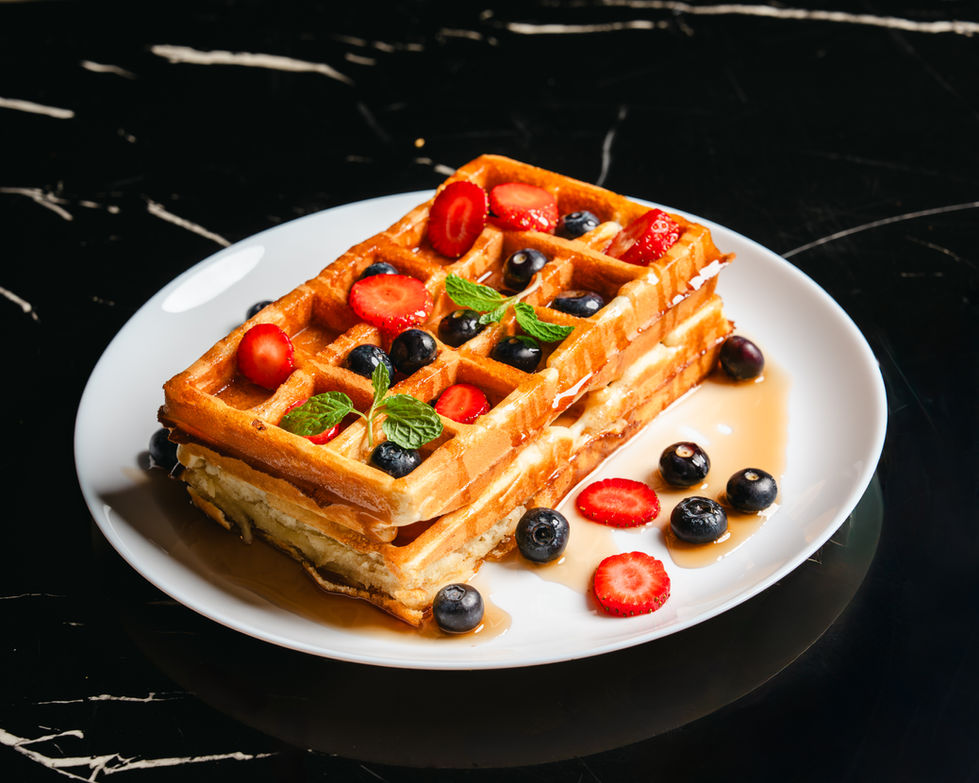 fruit waffle close-up Dubai F&B photography