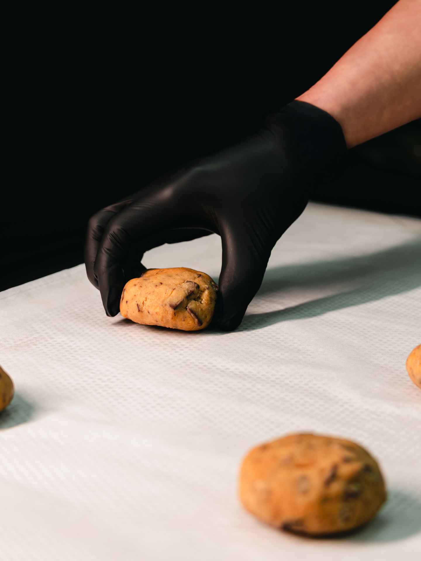 Mixing cookie dough.