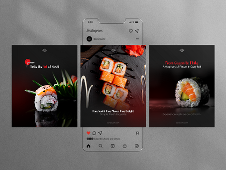 Sushi restaurant Instagram visual grid for branding