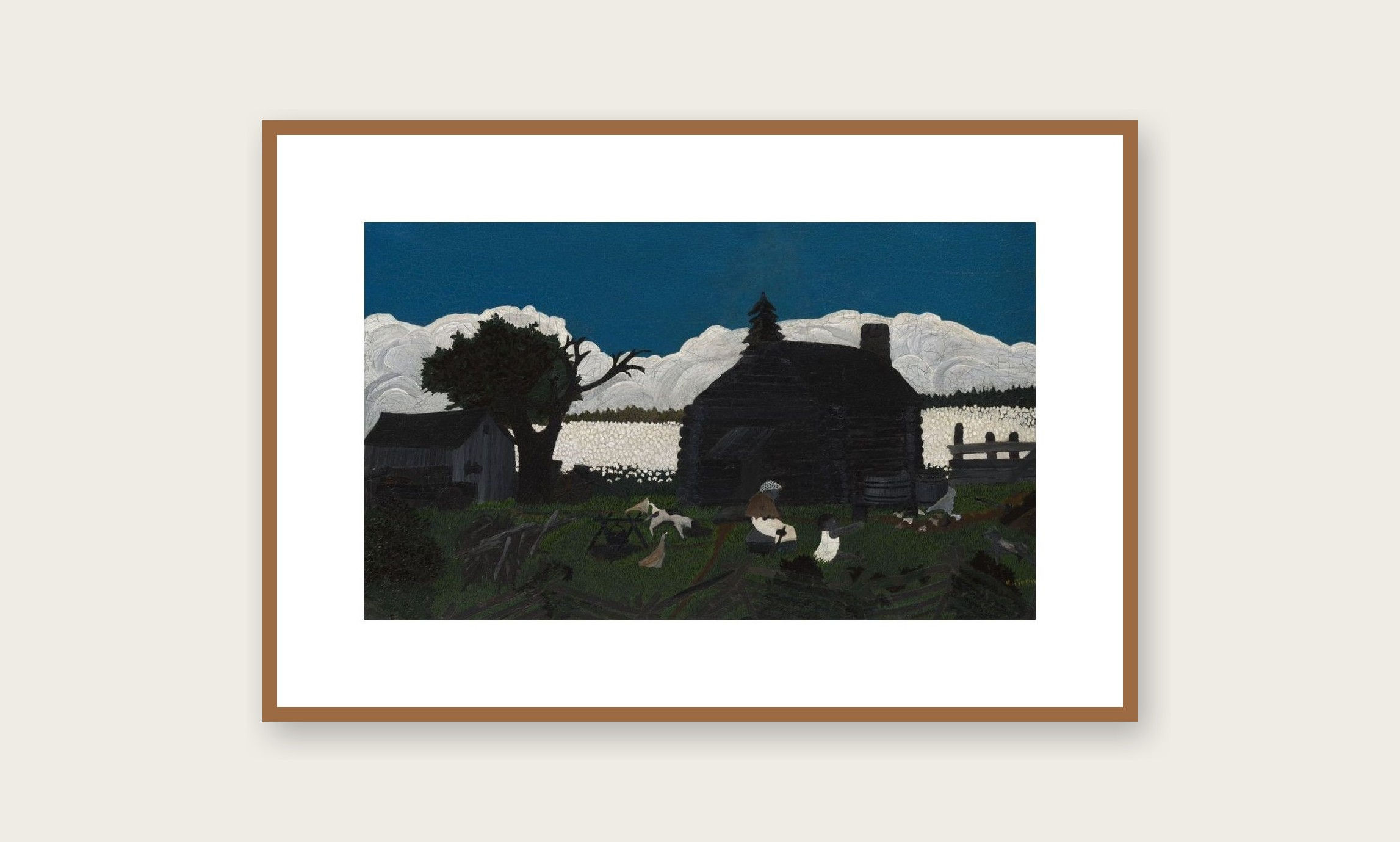 Pamuk Tarlasında Kulübe - Horace Pippin Tablo