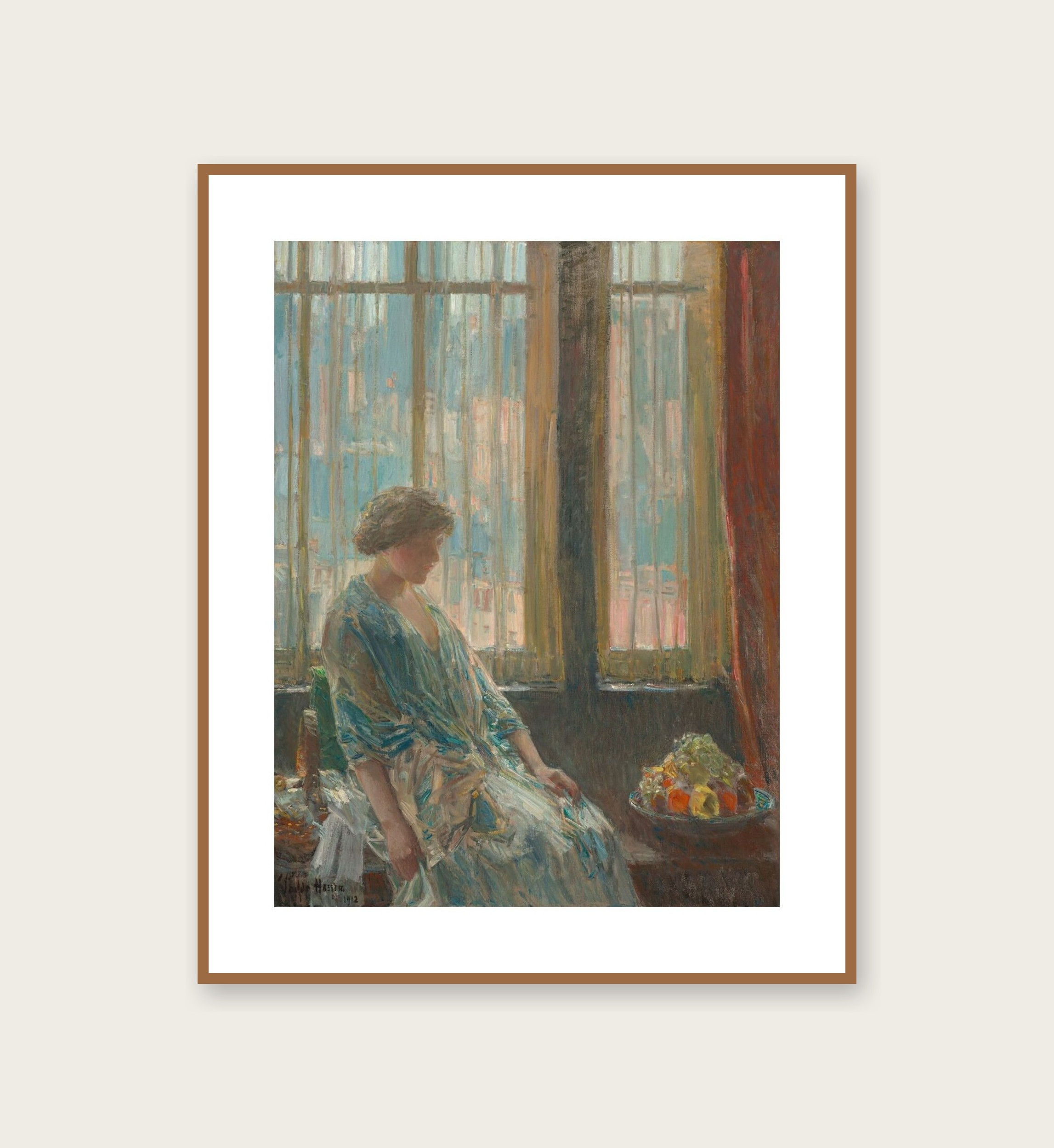 New York Penceresi - Childe Hassam Tablo