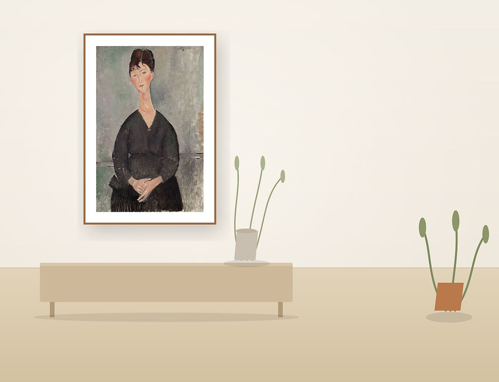 Küçük resim: Kafe Şarkıcısı - Amedeo Modigliani Tablo