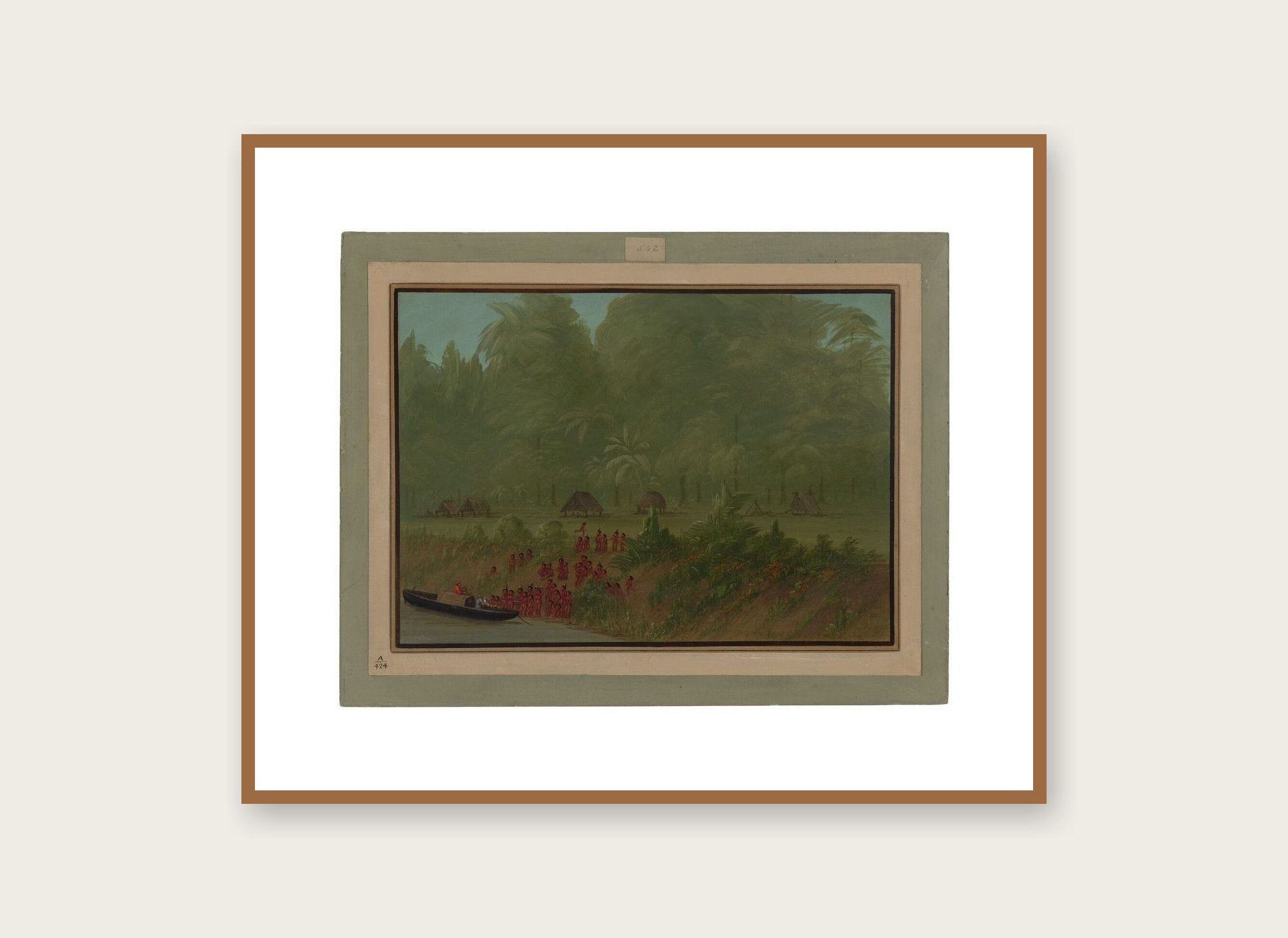 Bir Yahua Köyü - George Catlin Tablo