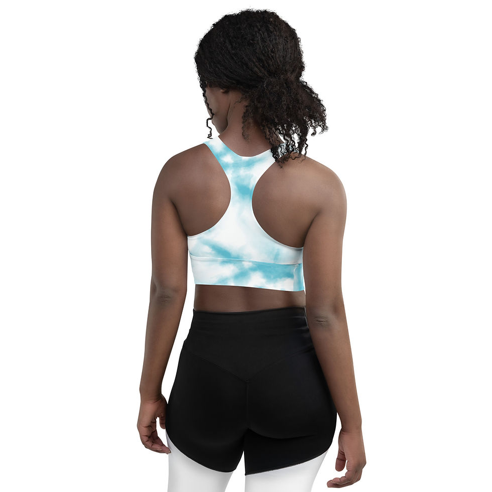 Thumbnail: Teal Tie Dye Longline sports bra