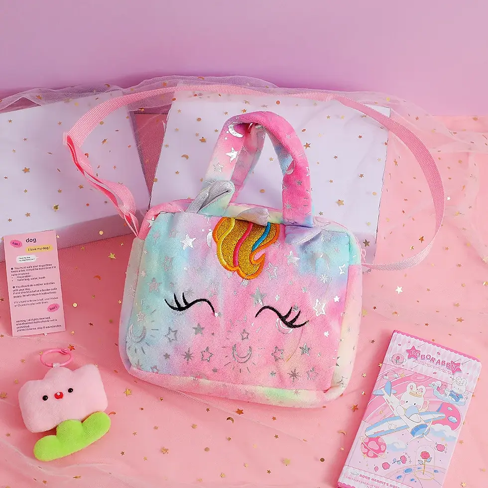 Thumbnail: Fashion Sweet Unicorn Handbags For Girls Cute Kid Crossbody Shoulder Bag Childre