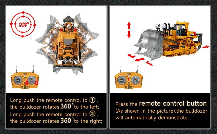 Thumbnail: 4WD Remote Control Excavator Toy Radio Controlled RC Dump Truck Vehicle Crawler 