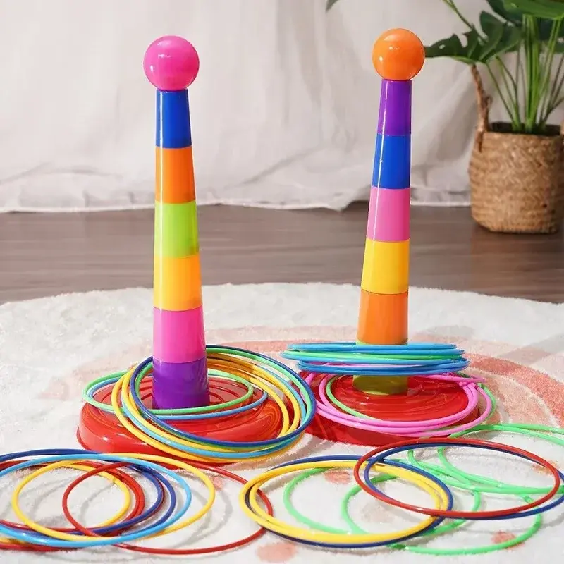 Children Throw Circle Game Ferrule Stacked Toys Fun Indoor Outdoor Parent-Child