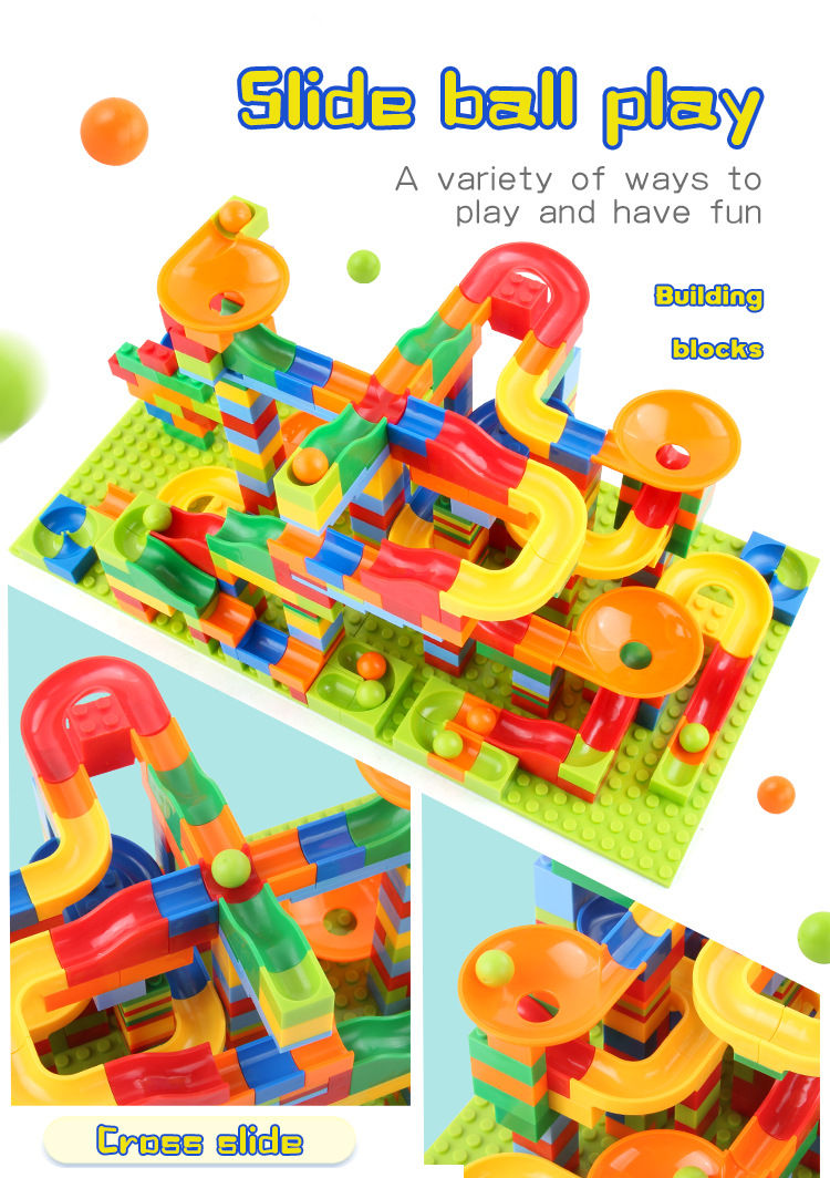 Thumbnail: 84-504PCS Marble Race Run Blocks Maze Ball Track Toy Compatible city Building Bl