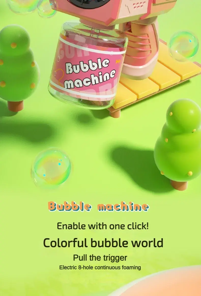 Thumbnail: Space Electric Automatic Bubble Machine Bubble Gun Summer Beach Bathing Outdoor 