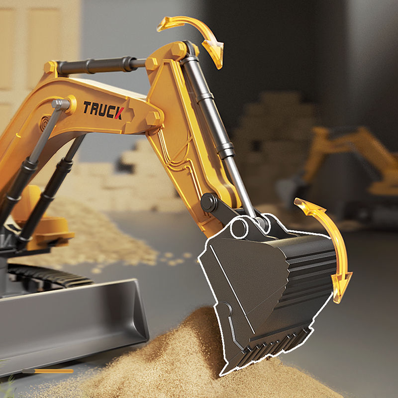 Thumbnail: Alloy Remote Control Excavator Toy Car with Lights Sound Effect Electric Excavat