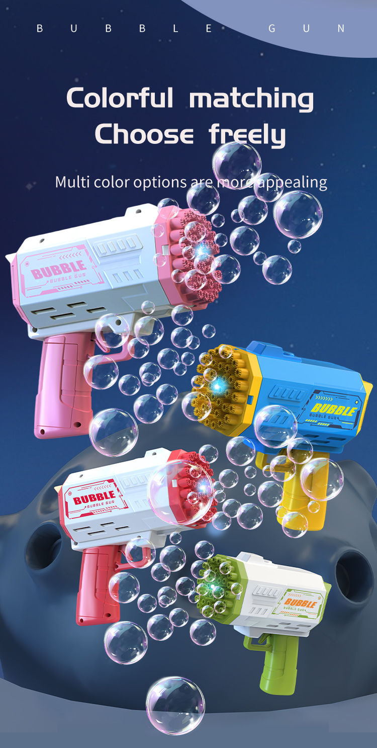 Thumbnail: 40 Hole Children's Bubble Gun Continuously Bubbles Outdoor Birthday Wedding (Exc