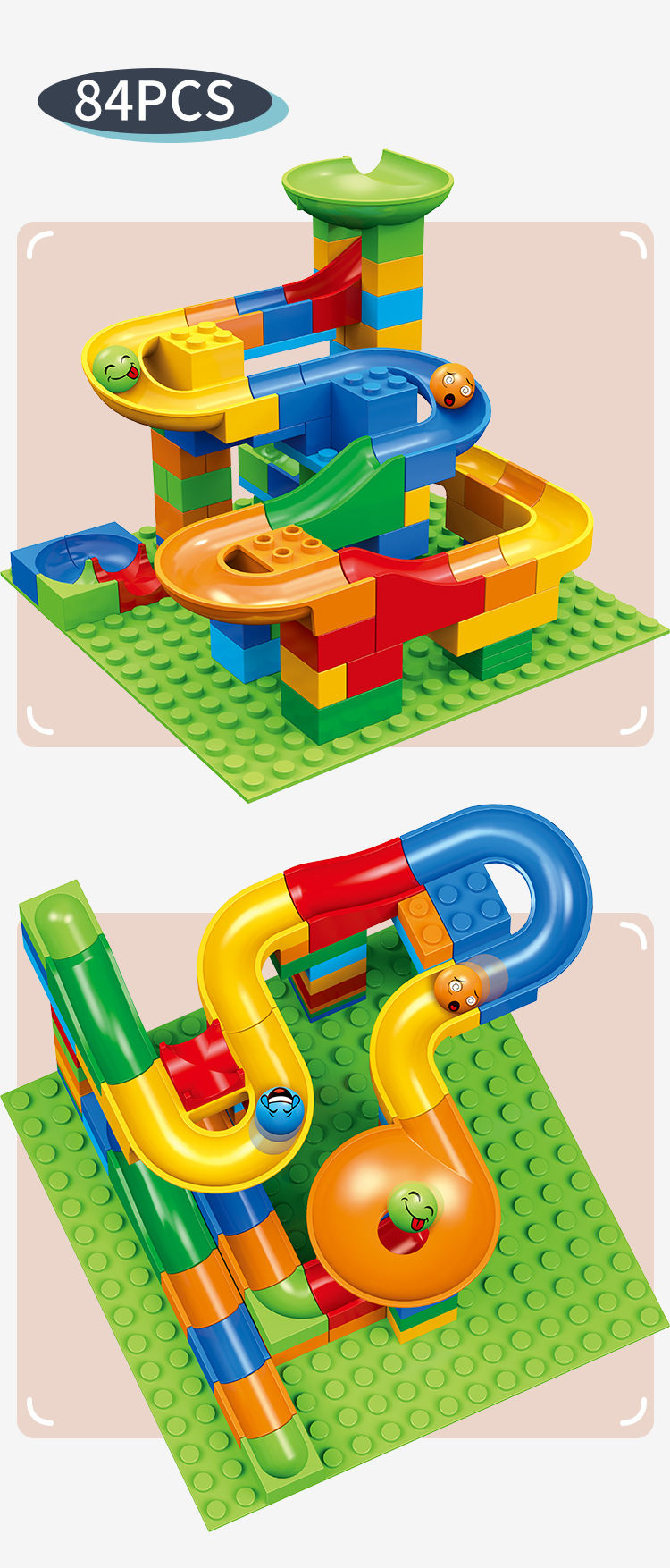 Thumbnail: 84-504PCS Marble Race Run Blocks Maze Ball Track Toy Compatible city Building Bl