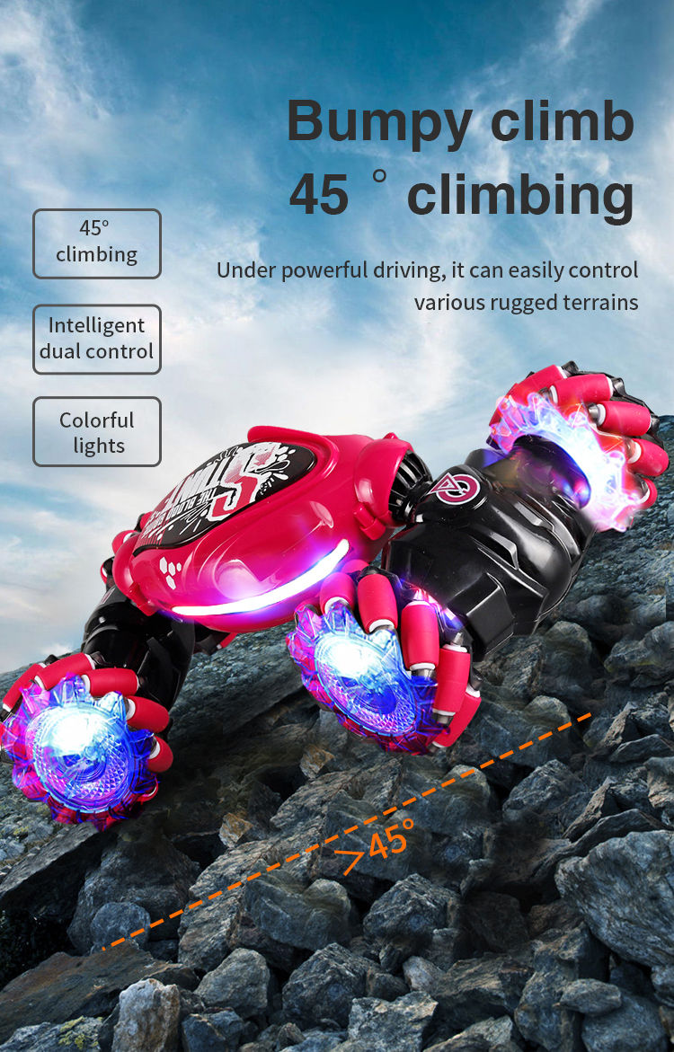 Thumbnail: 4WD RC Drift Car With Music Led Lights 2.4G Gesture Radio Remote Control Spray S