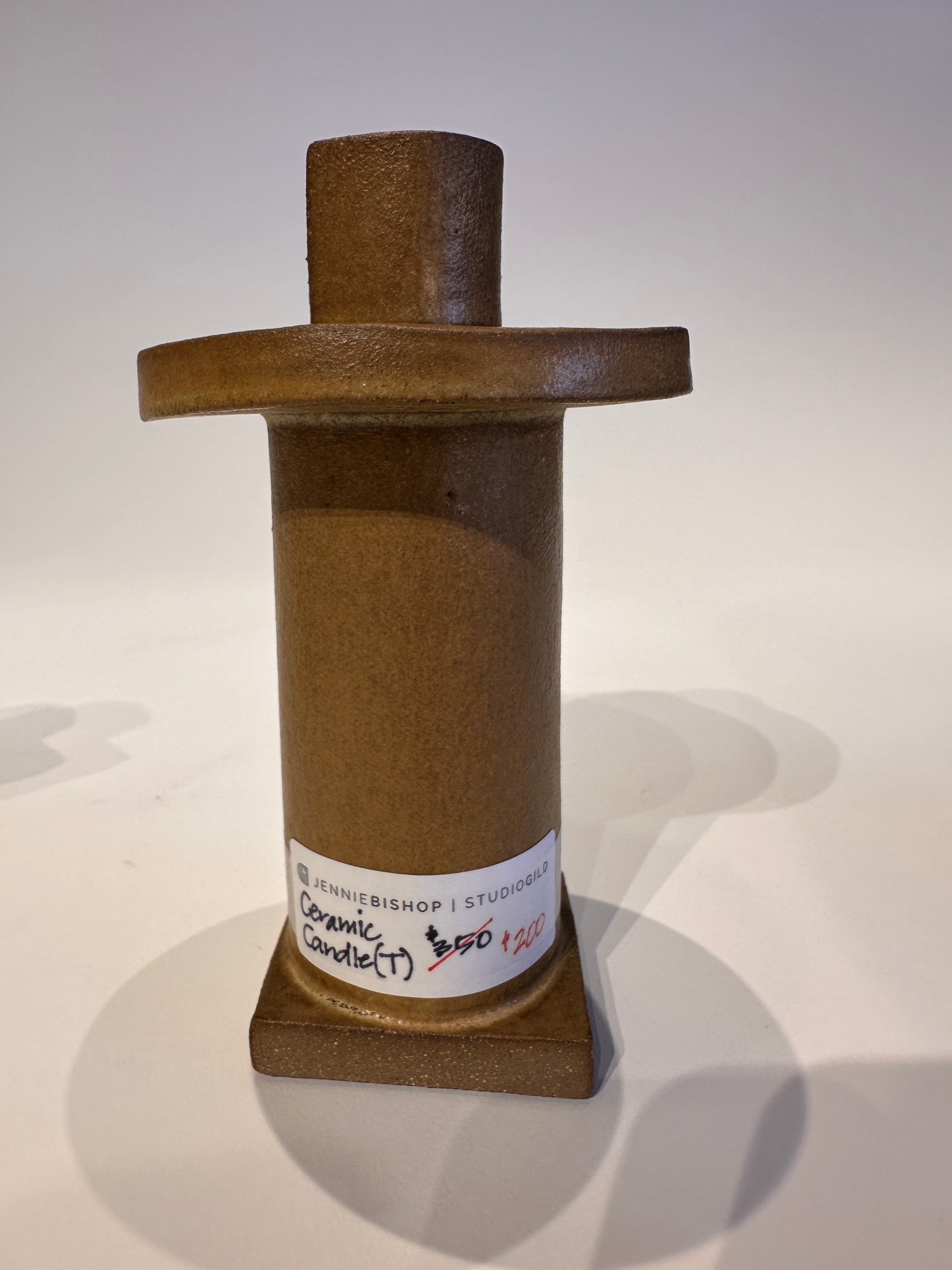 Candle Holder: Rogers Tall - Hide/Tan Dipped - Circle Top [NELSON COLLECTIVE]