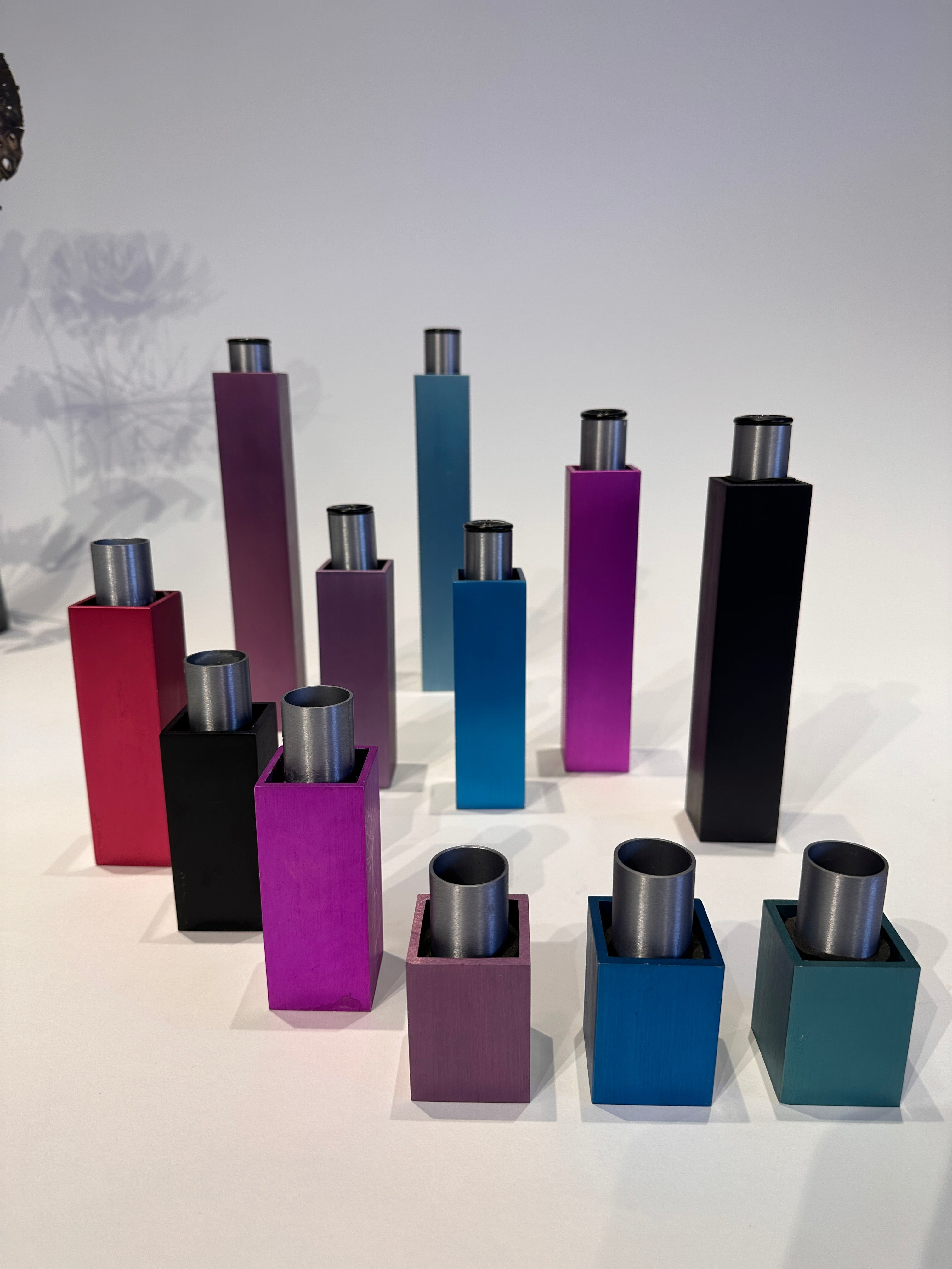 Candle Holder: Square Colorful Metal Candlesticks [STEPH SCHOFIELD]