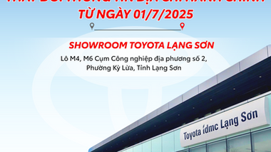 THÔNG BÁO THAY ĐỔI ĐỊA CHỈ HÀNH CHÍNH TOYOTA LẠNG SƠN